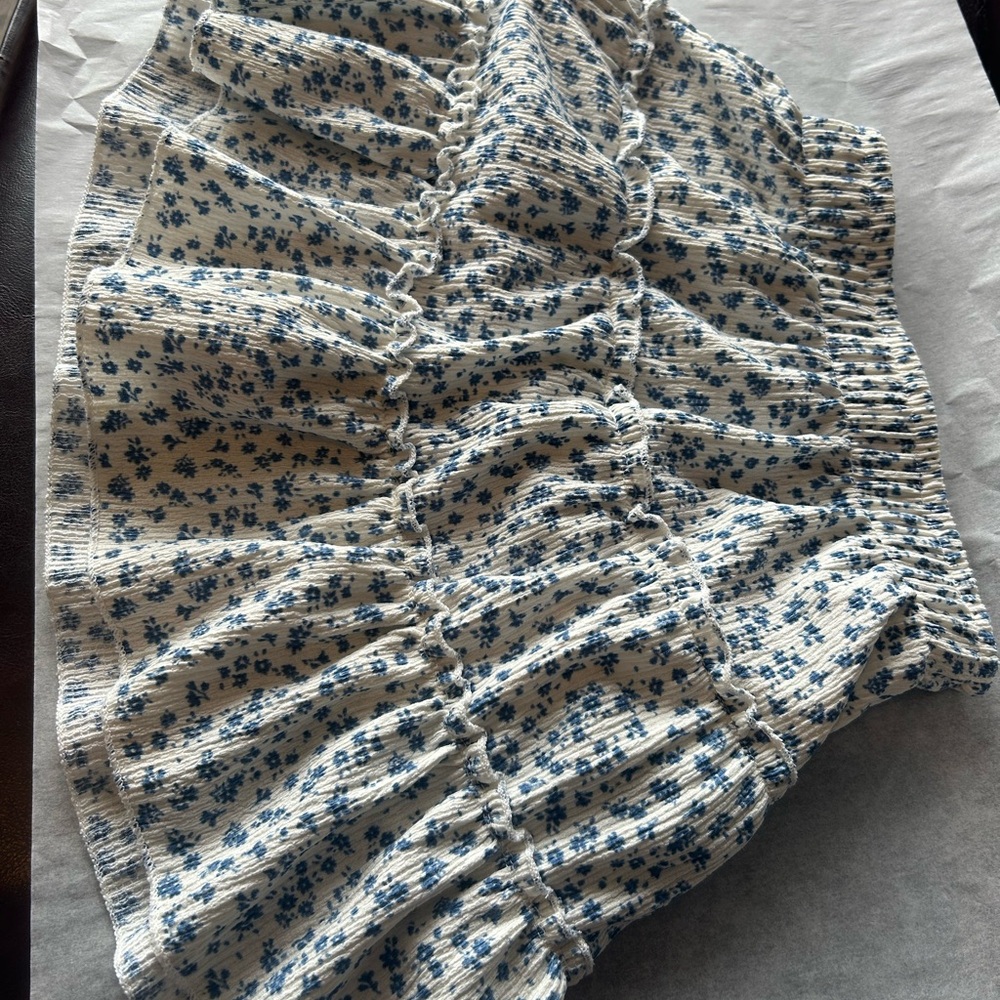 Zara Blue and White Floral Skirt